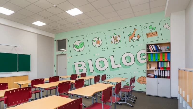 Modern Biology Education Wallpaper shown in a room