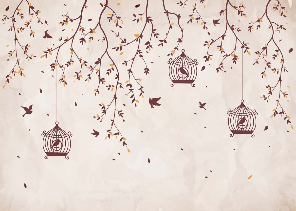 Calmyra, Branches of Serenity Wallpaper Mural pattern detail