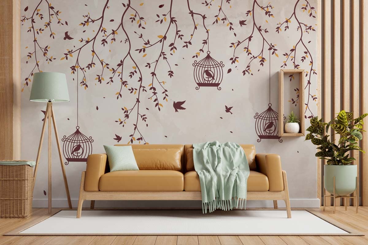 Calmyra, Branches of Serenity Wallpaper Mural shown in a room