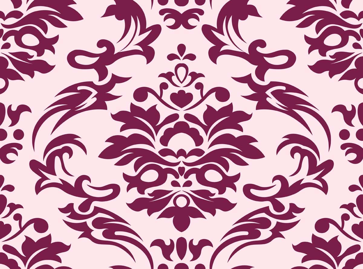 Serin, Deep Vine Damask Elegance Wallpaper pattern detail