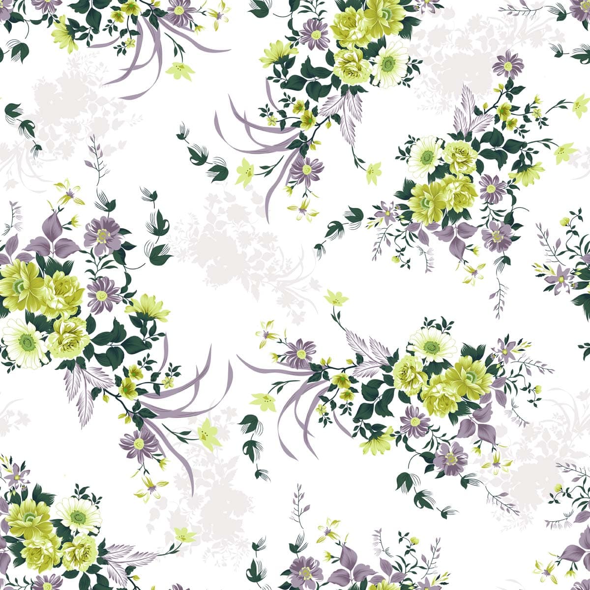 Marilea, Light Floral Symphony Wallpaper pattern detail