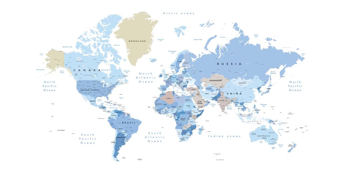 Globiane, Modern Geographic Explorer World Map Wall Mural pattern detail