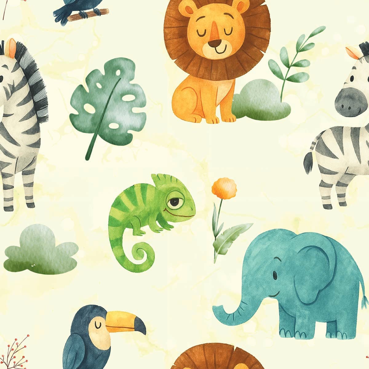Animora, Whimsical Jungle Wallpaper pattern detail