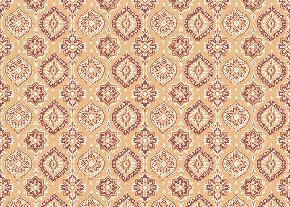 Dreamer, Earthy Desert Bohemian Pattern Wallpaper pattern detail