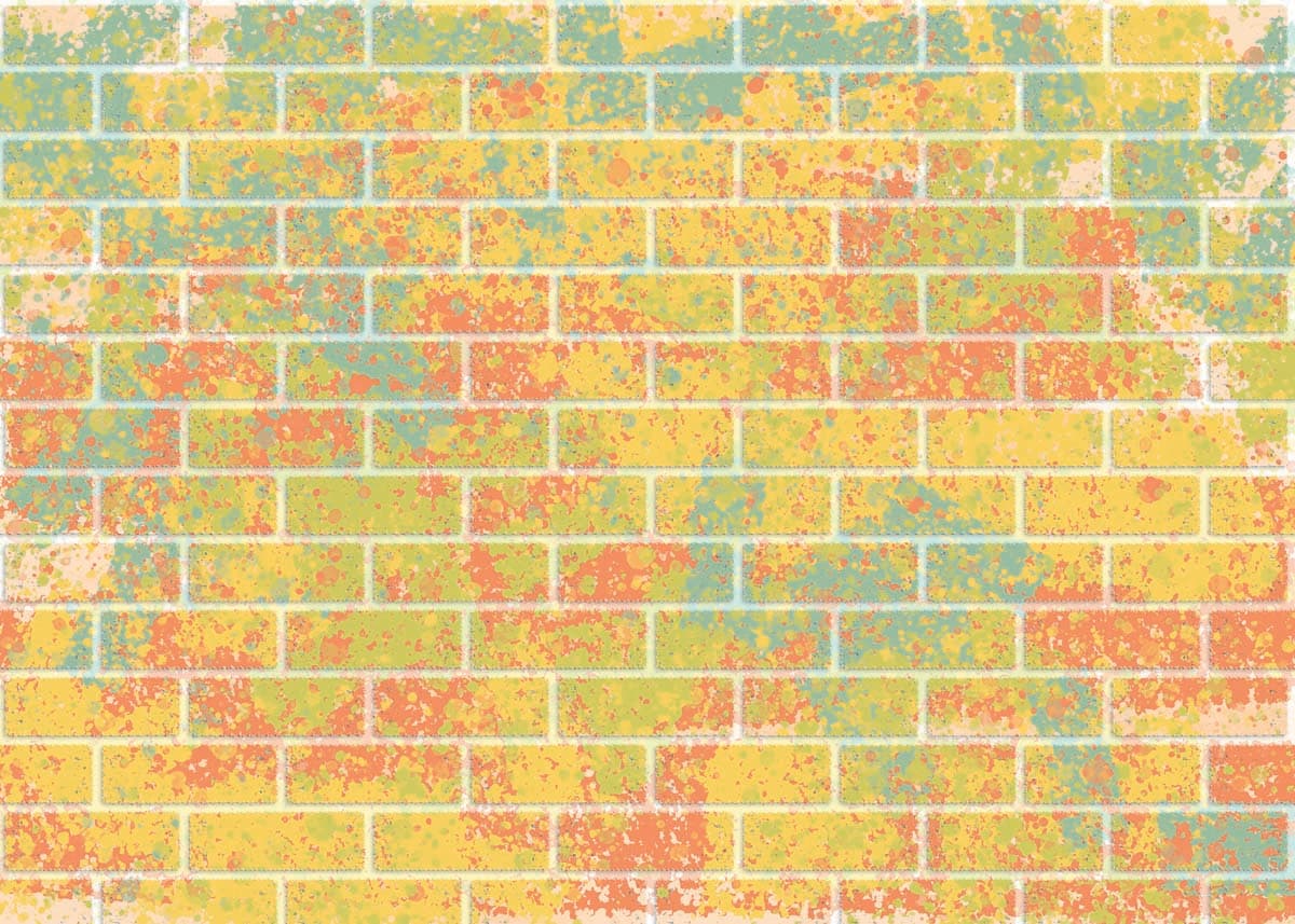 Splashwall, Multicolor Brick Effect Mural pattern detail