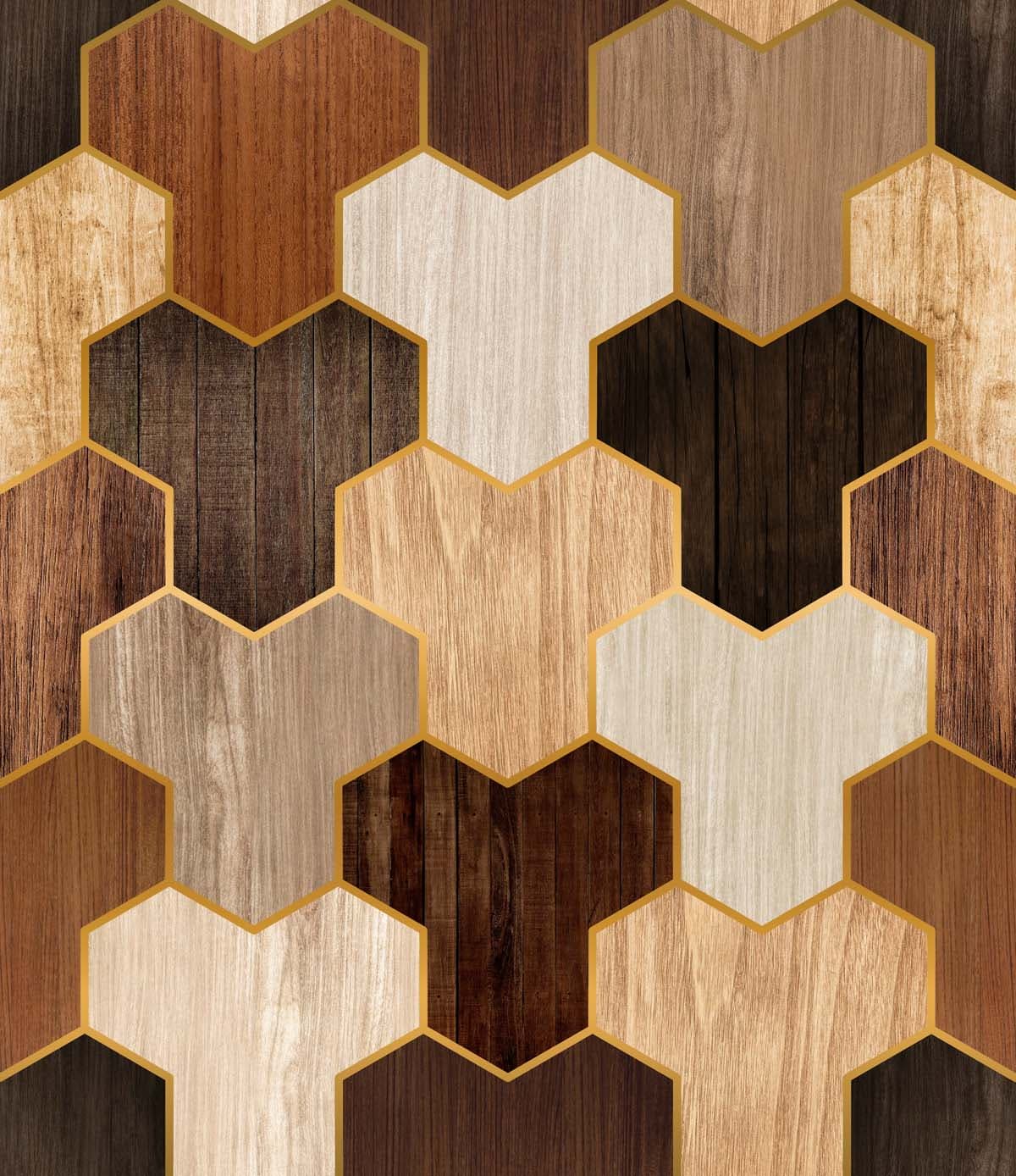 Timbera, Wooden Geometric Wallpaper pattern detail