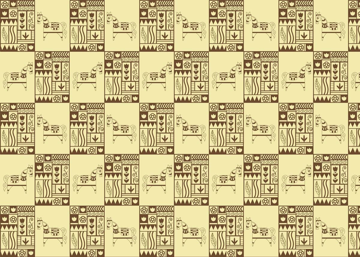 Petroglyphs, Warm Brown Tribal Pattern Wallpaper pattern detail