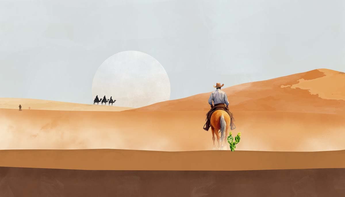 Nomad, Timeless Journey Across Desert Mural pattern detail