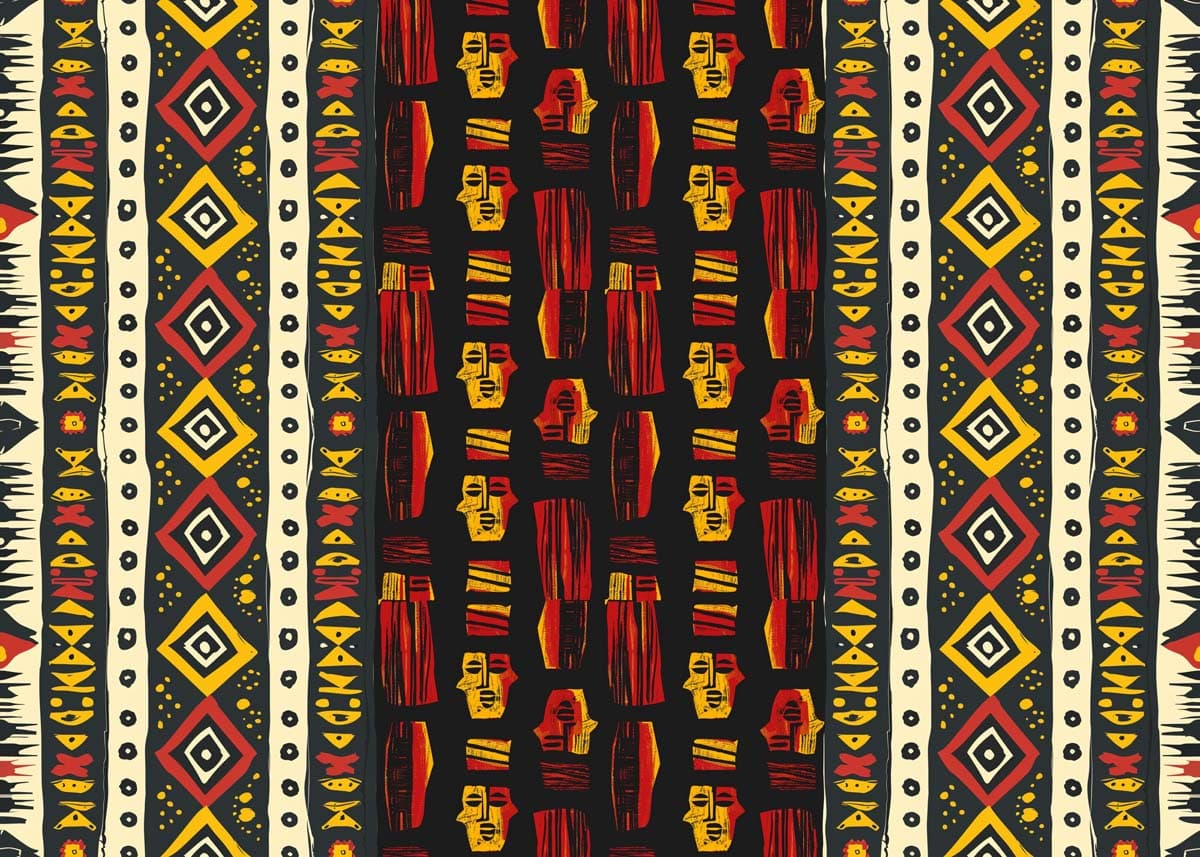 Zambora, Afro American Pattern Wallpaper pattern detail