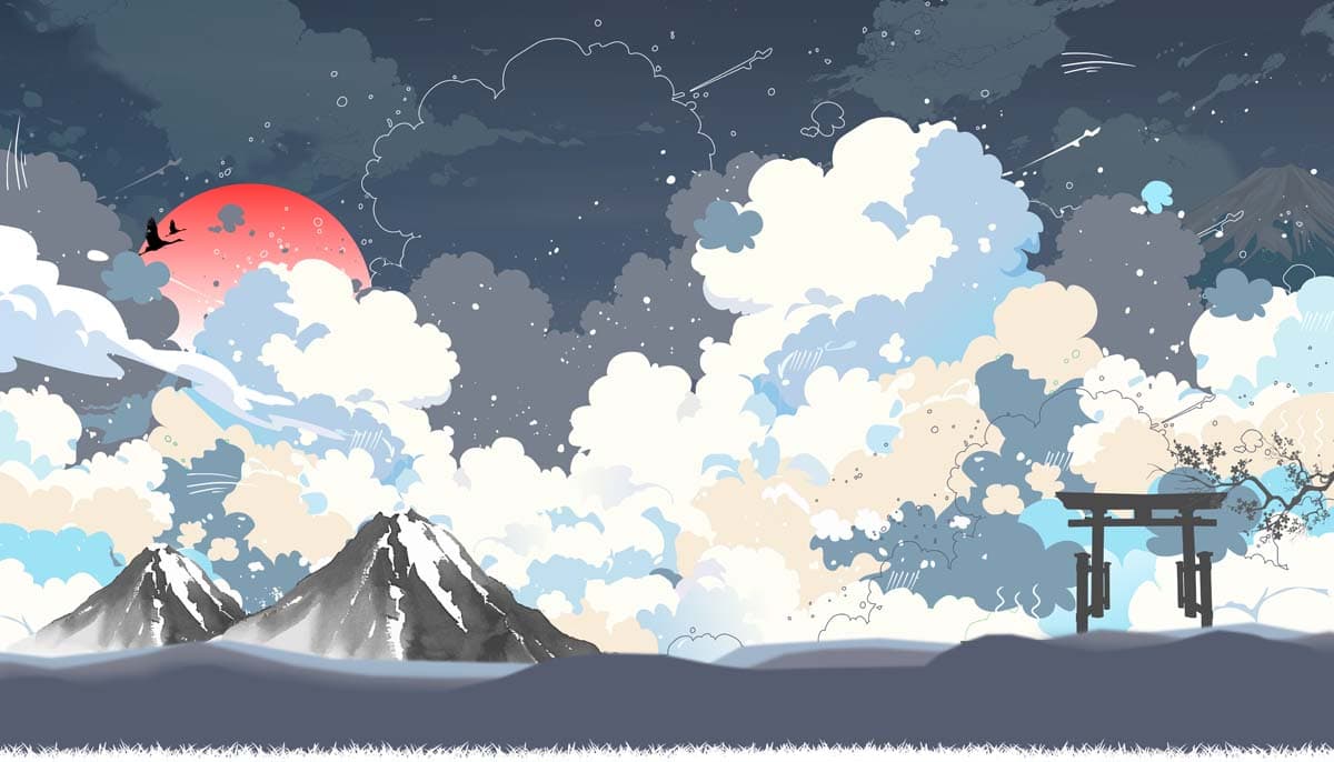 Hikarai, Sky of Thousand Whispers Wallpaper Mural pattern detail