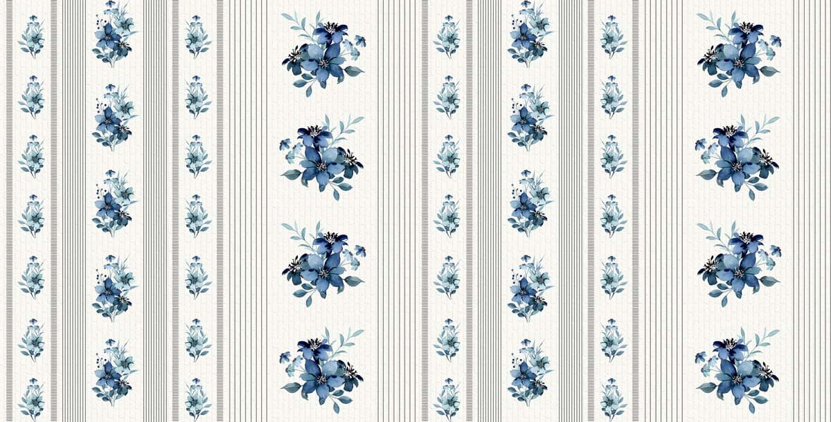 Vintage Floral Bouquet, Lined Pattern Wallpaper pattern detail