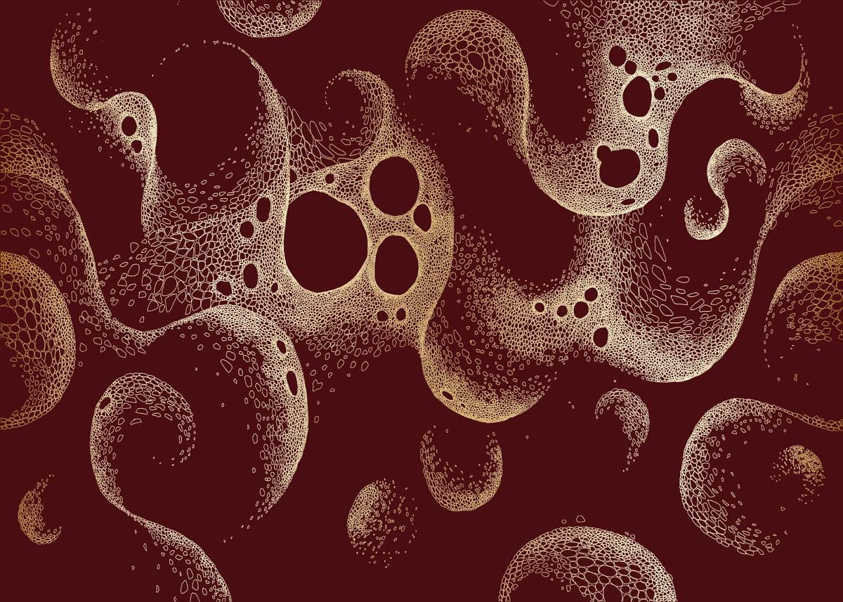 Nebula, Abstract Gold Pattern Wallpaper Mural pattern detail