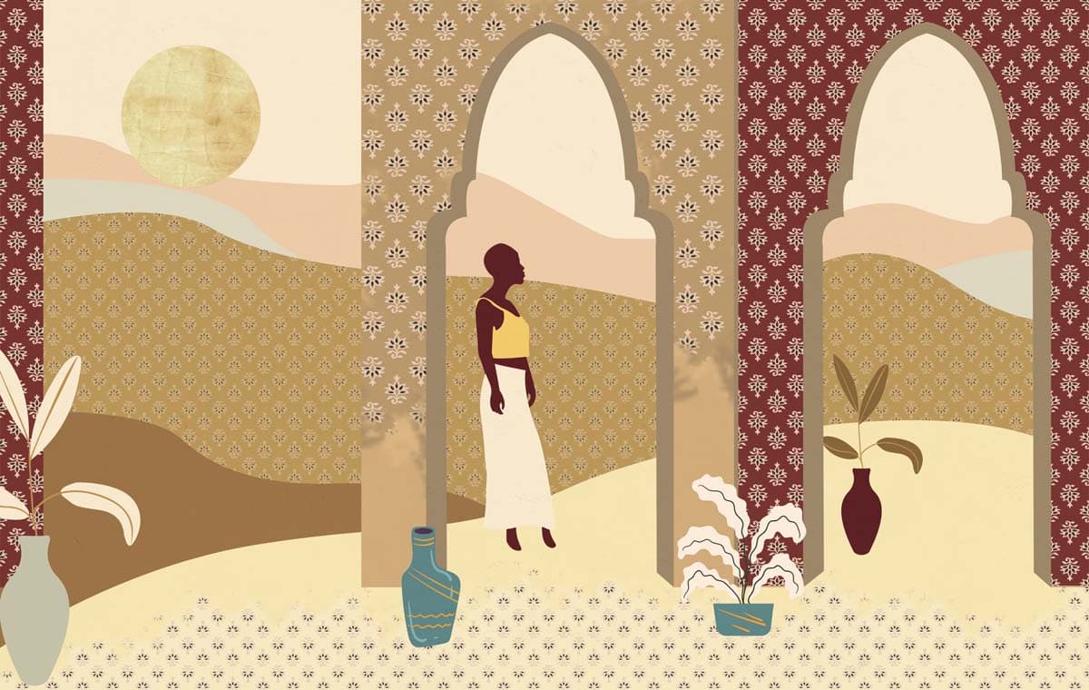 Moroccan Desert Archway Wallpaper Mural pattern detail