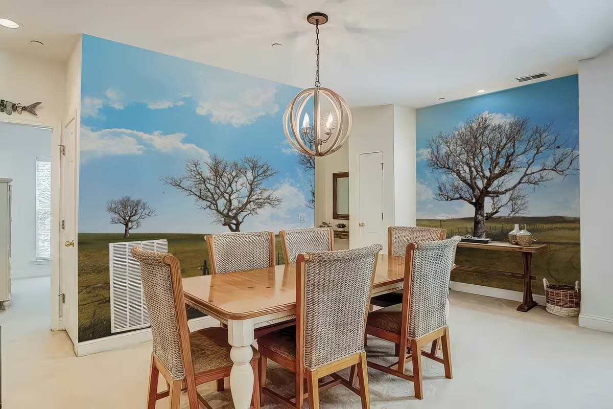 Horizon, Rural Dry Season Scape Wallpaper Mural shown in a room