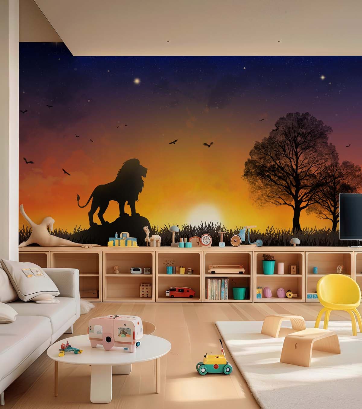 Valor, The Mighty Scenery Wallpaper Mural shown in a room