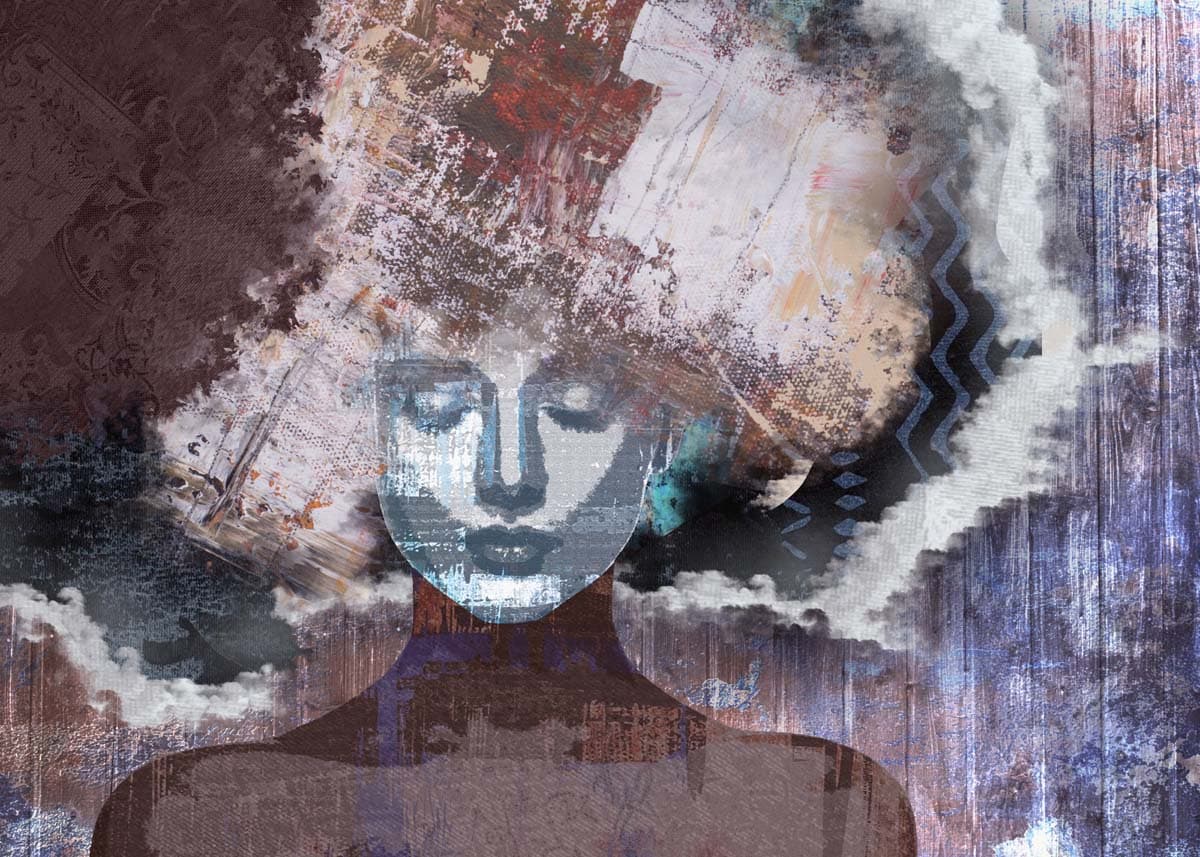 Serapha, Dusky Veil Abstract Muse Mural pattern detail
