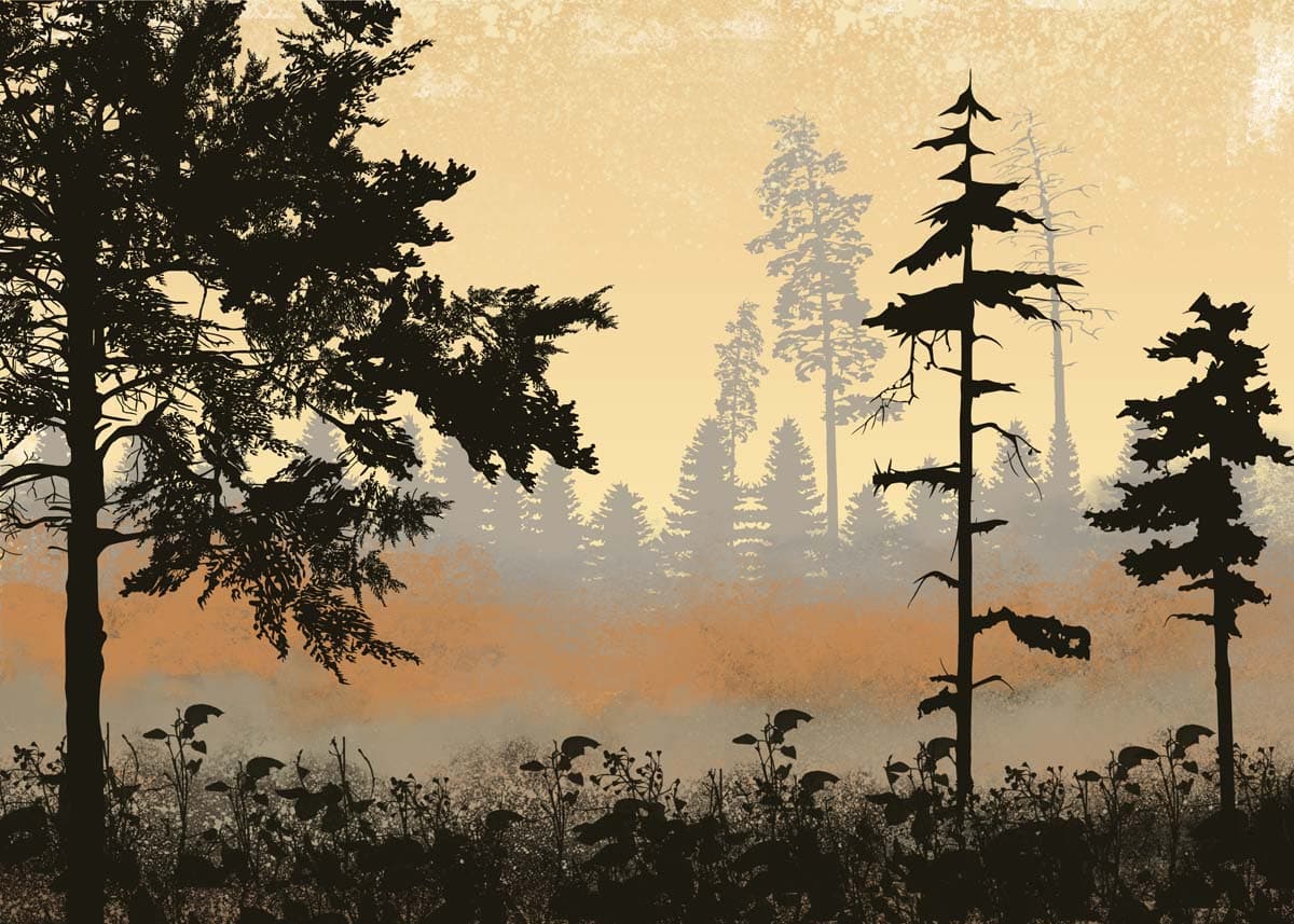 Lurien, Whispering Treefall Wallpaper Mural pattern detail