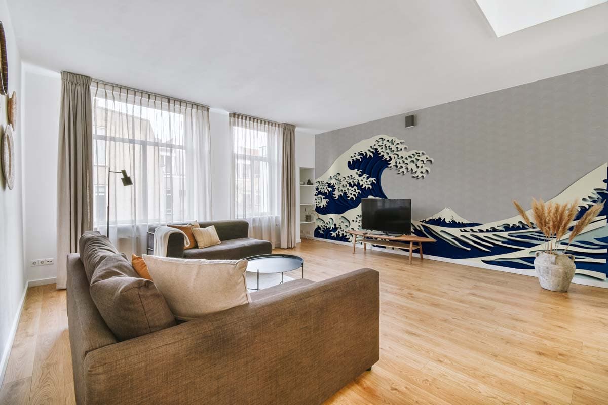 Kazamara, Surge of Serenity Wallpaper Mural shown in a room