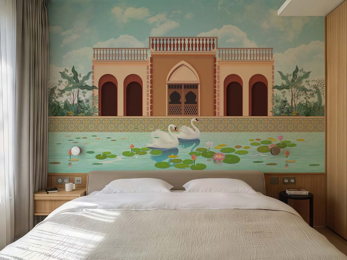 Hamsa, Regal Waterside Retreat Wallpaper Mural shown in a room