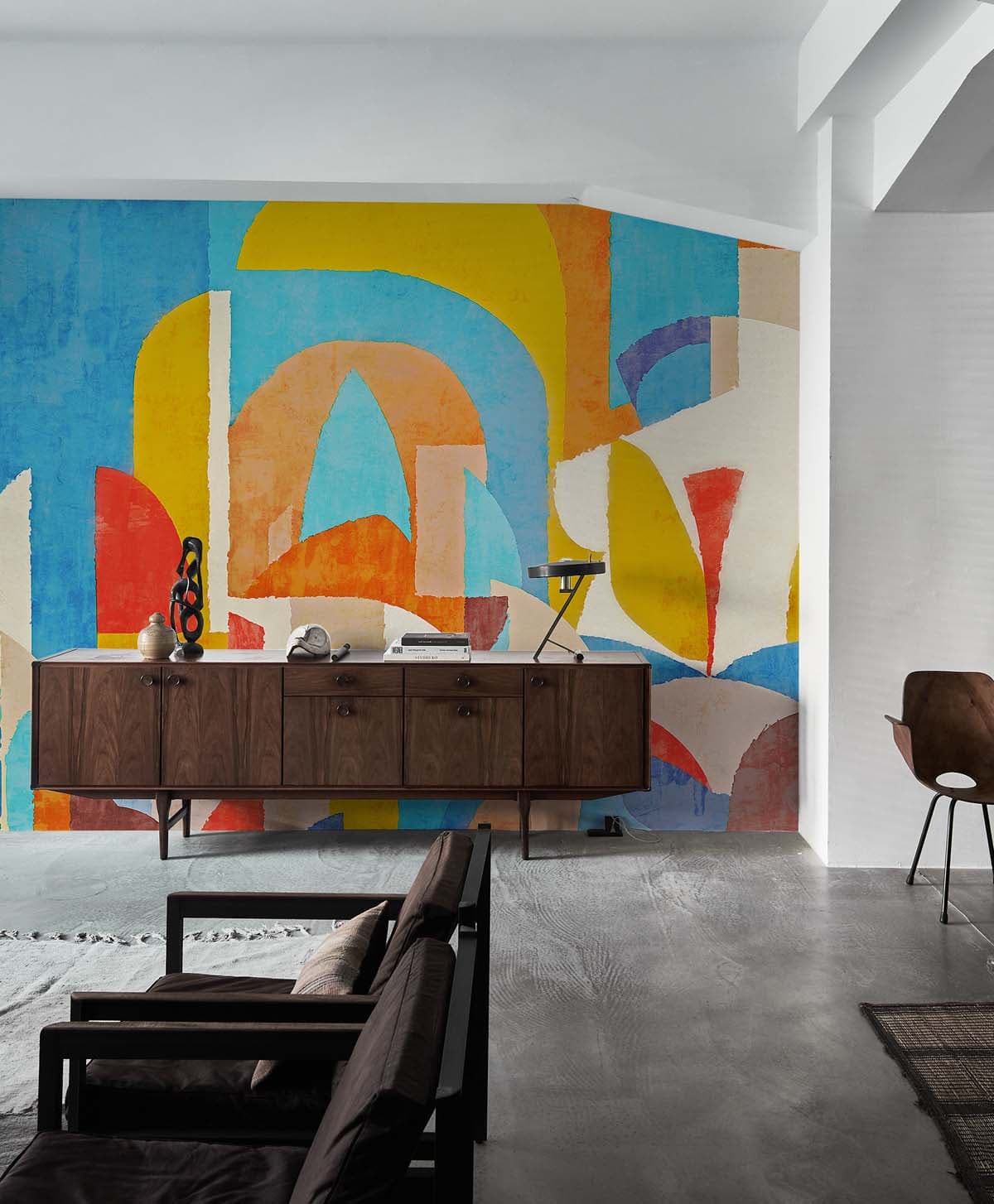 Cavara, Sunspill Geometry Wallpaper Mural shown in a room