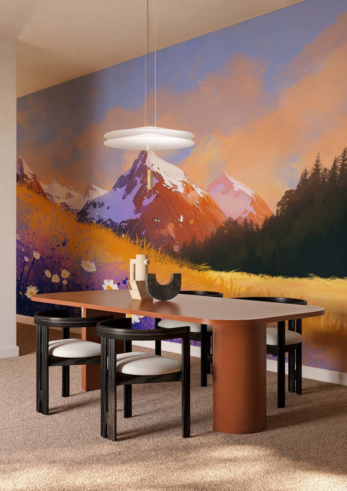 Everyn, Twilight Blossom Wallpaper Mural shown in a room