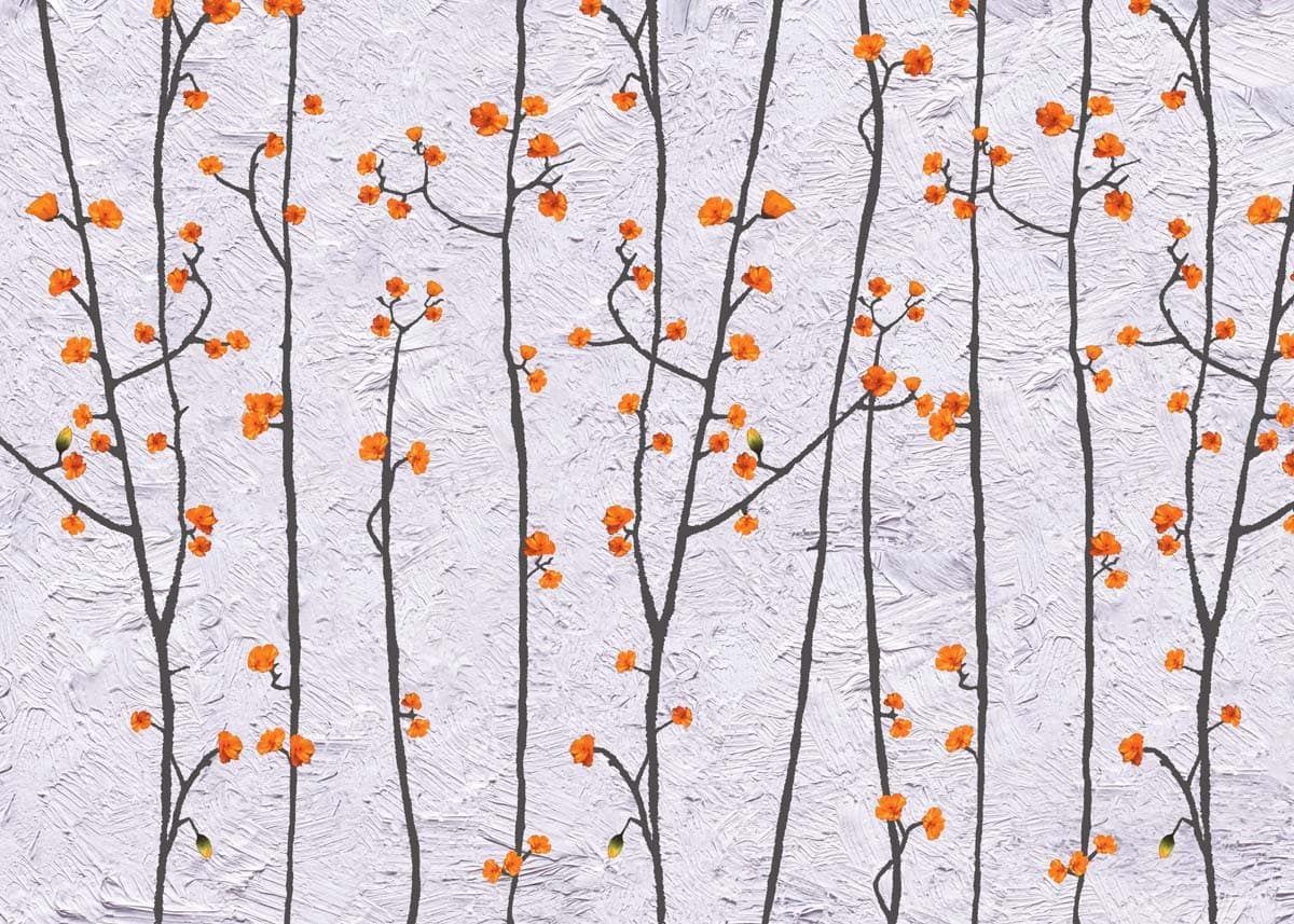 Ambervine, Blossom Branches Wallpaper Mural pattern detail
