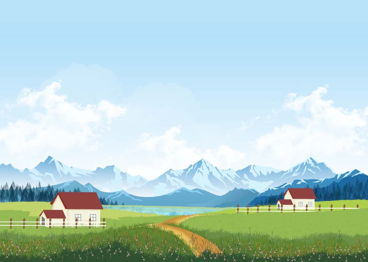 Alpinea, Pastel Highland Serenity Landscape Mural pattern detail
