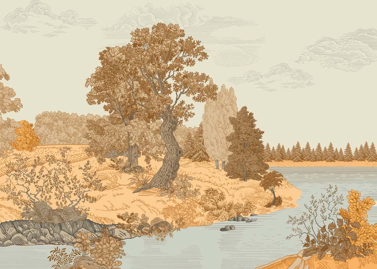 Ashvale, Timeless Canopy Wallpaper Mural pattern detail