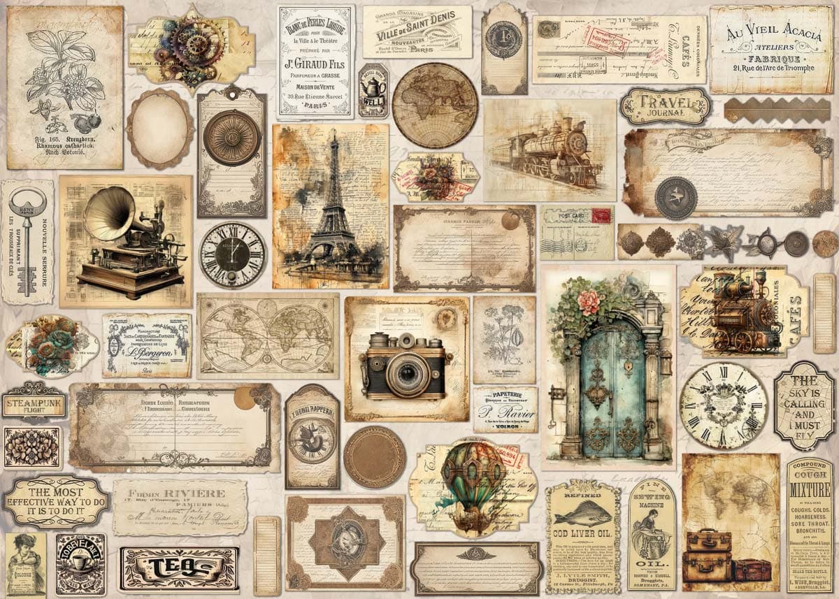 Old World, Nostalgic Journey Wallpaper Mural pattern detail