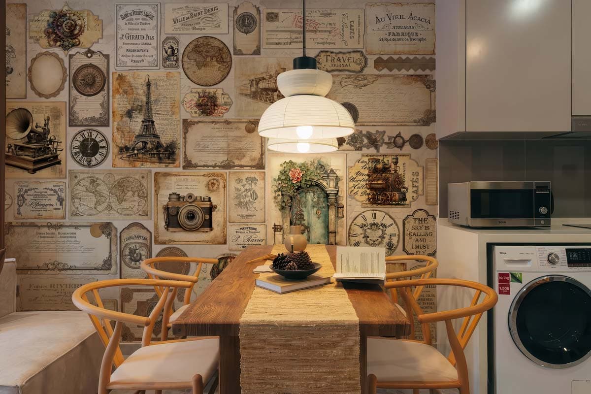 Old World, Nostalgic Journey Wallpaper Mural shown in a room
