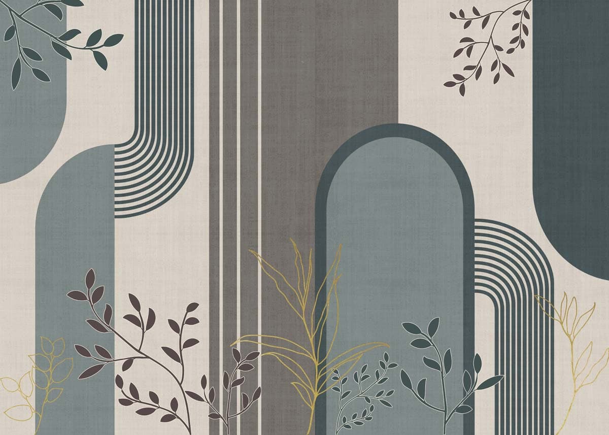 Contemporary Leafwork Wallpaper Mural pattern detail