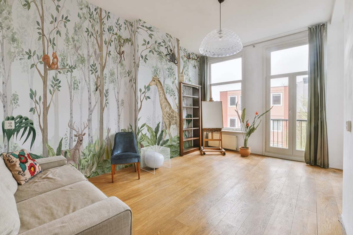 Thalara, Echoes of the Treetops Wallpaper Mural shown in a room