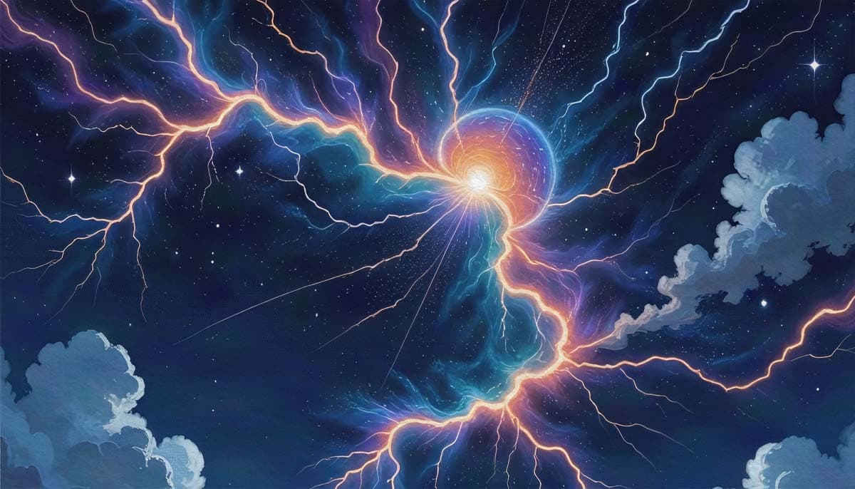 Zenthra, Cosmic Thunder Realm Wallpaper pattern detail