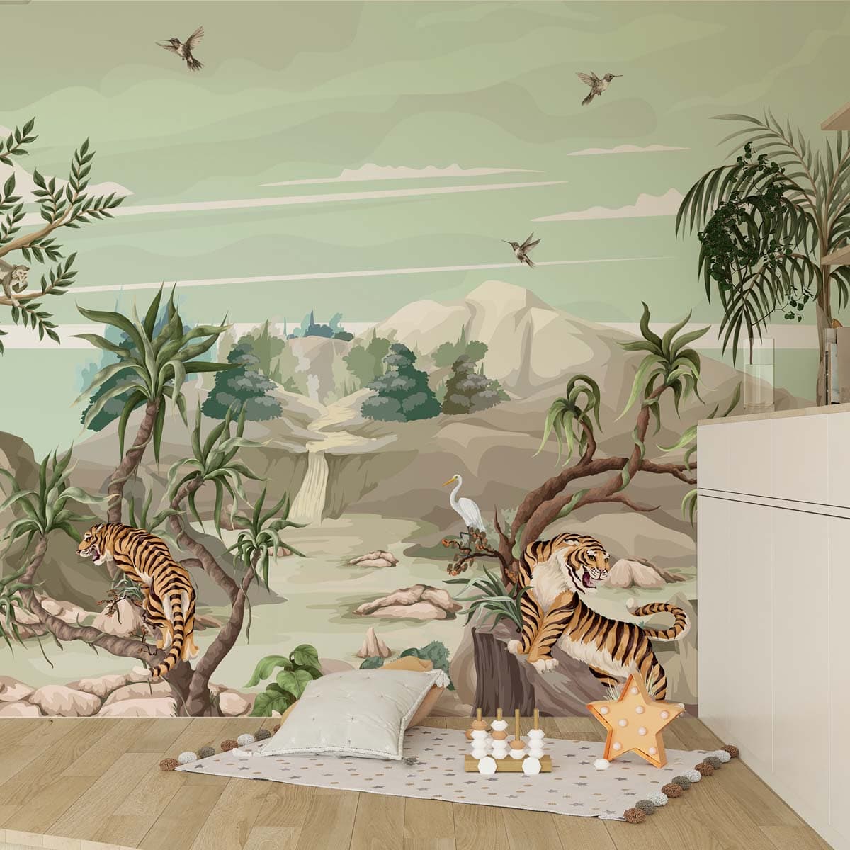 Tarunara, Guardians of the Wild Wallpaper Mural shown in a room