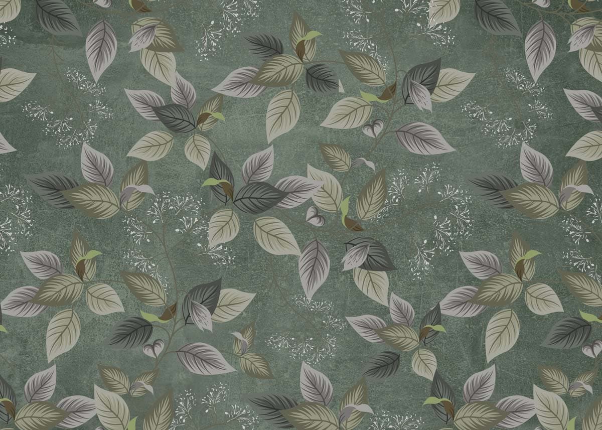 Leaf Tapestry, Botanical Harmony Mural pattern detail