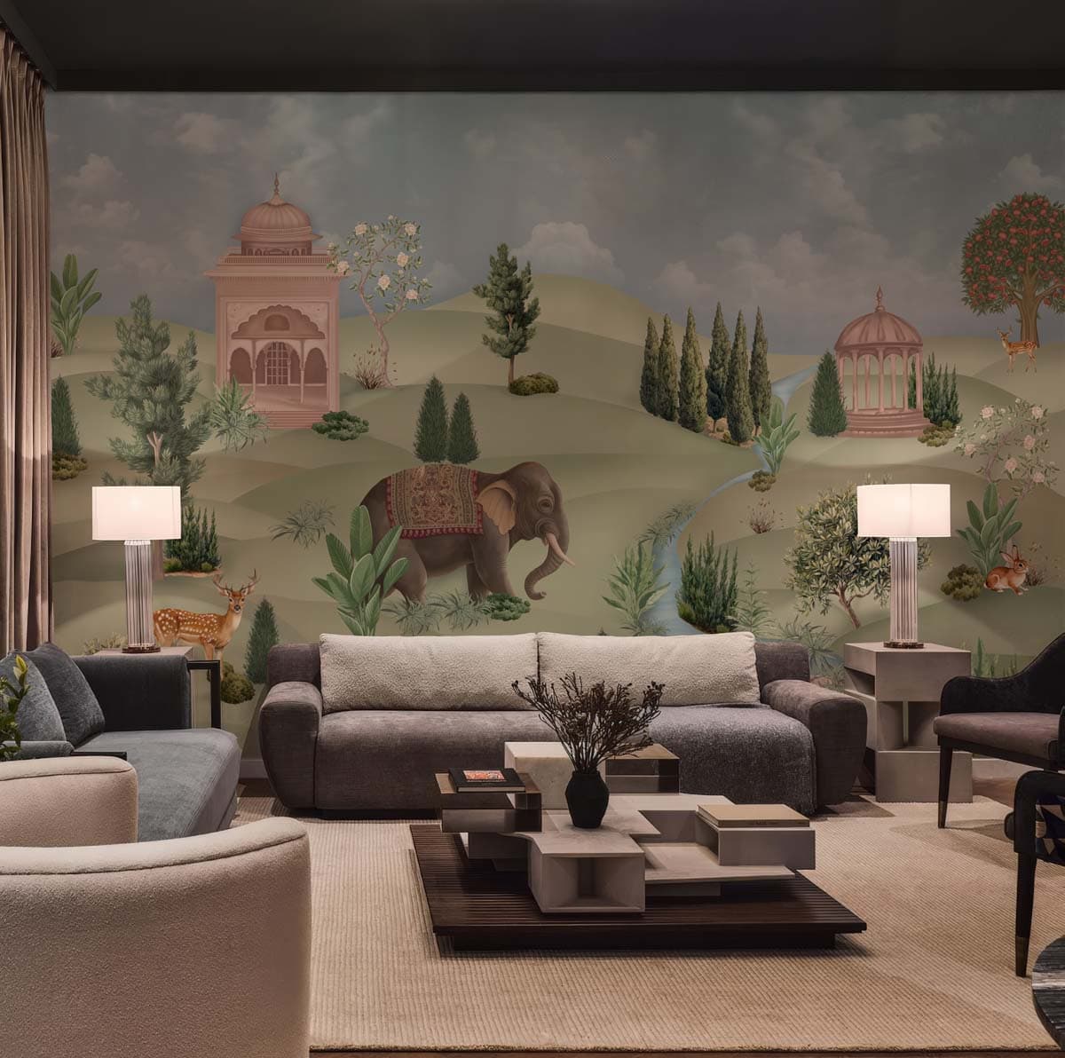 Heritage Meadow, Royal Jungle Wallpaper Mural shown in a room