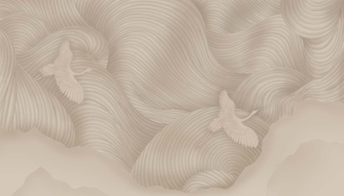 Feathered Drift, Aerial Silence Wallpaper Mural pattern detail